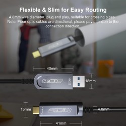 CABLE USB 3.1 A M-USB C M 15M AOC FIBRA