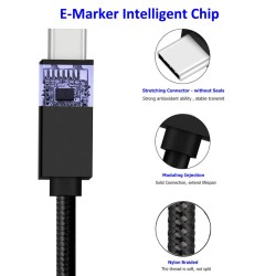 CABLE USB C M-M 3M NEGRO V3.1 GEN-2 100W