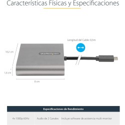 ADAPTADOR USB C M-4xHDMI H V3.1 HD