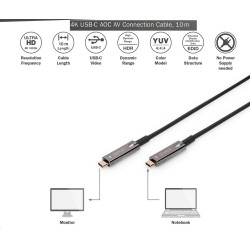 CABLE USB C M-M 10M AOC POR FIBRA OPTICA