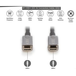 CABLE USB C M-M 10M AOC POR FIBRA OPTICA