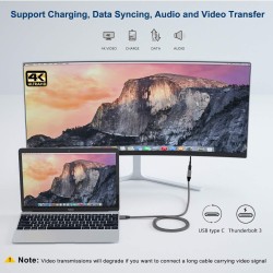 CABLE USB C M-H 2M PLATA V3.1 Gen-2 4k