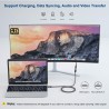 CABLE USB C M-H 2M PLATA V3.1 Gen-2 4k