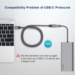 CABLE USB C M-H 2M PLATA V3.1 Gen-2 4k