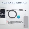 CABLE USB C M-H 2M PLATA V3.1 Gen-2 4k