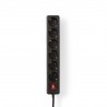 REGLETA 6 TOMAS SCHUKO+INT NEGRA 3M