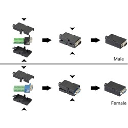 CONECTOR SUB-D 15 HD VGA MACHO BORNA TOR