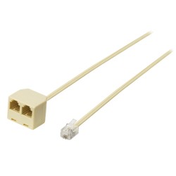 DUPLICADOR TELEFONICO 1xRJ11M-2xRJ11H 2M