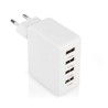 ALIMENTADOR 220V 4xUSB A 2,4A 10W BLANCO