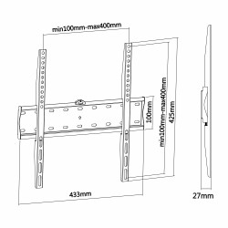 SOPORTE TV DE 32" a 55" NEGRO FIJO 40Kg