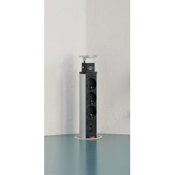 REGLETA ESCAMOTEABLE 3TOMAS SCHUKO+2xUSB