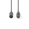 CABLE AUDIO XLR3 M-H 5MTS GRIS OSCURO