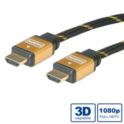 CABLE HDMI M-M 4K 15M NYLON TRENZADOGOLD