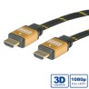 CABLE HDMI M-M 4K 15M NYLON TRENZADOGOLD