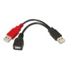 CABLE 2xUSB A/M-A/H 0,15MTS NEGRO