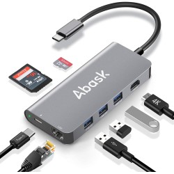 ADAPTADOR USB C M-HDMI H+RJ45+3xUSB3.0+C