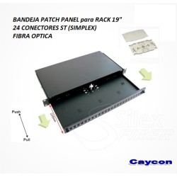 BANDEJA 19" 1U 24xST SIMPLEX NEGRA