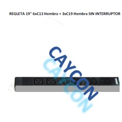 REGLETA 19" 6xC13 + 3xC19 SIN INTERRUPTO