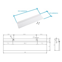 CEPILLO PASACABLES 35,5x9,5cm RACK GRIS