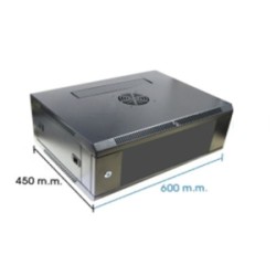 RACK MURAL 19" 4U NEGRO FONDO 450mm