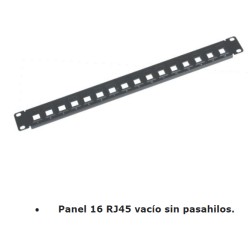 PANEL 19" 16P RJ45 VACIO SIN GUIA 1U