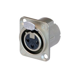 CONECTOR XLR3 HEMBRA PANEL NIKEL NEUTRIK