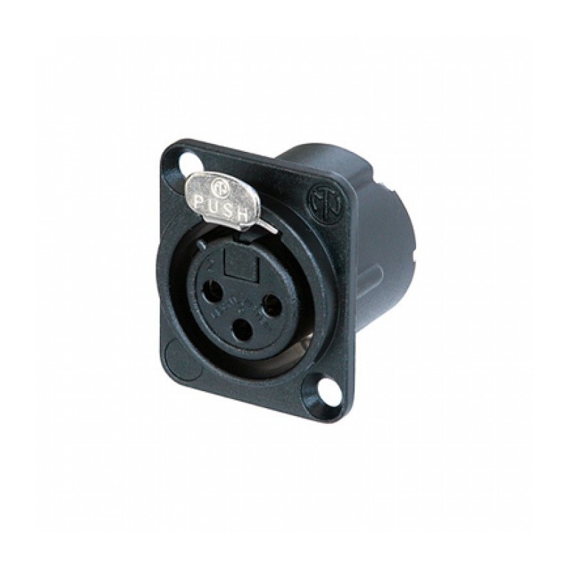 CONECTOR XLR3 HEMBRA PANEL NEGRO NEUTRIK