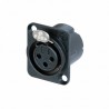 CONECTOR XLR3 HEMBRA PANEL NEGRO NEUTRIK