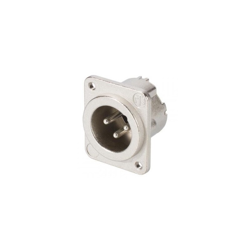 CONECTOR XLR3 MACHO PANEL NIKEL NEUTRIK