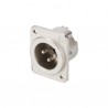 CONECTOR XLR3 MACHO PANEL NIKEL NEUTRIK