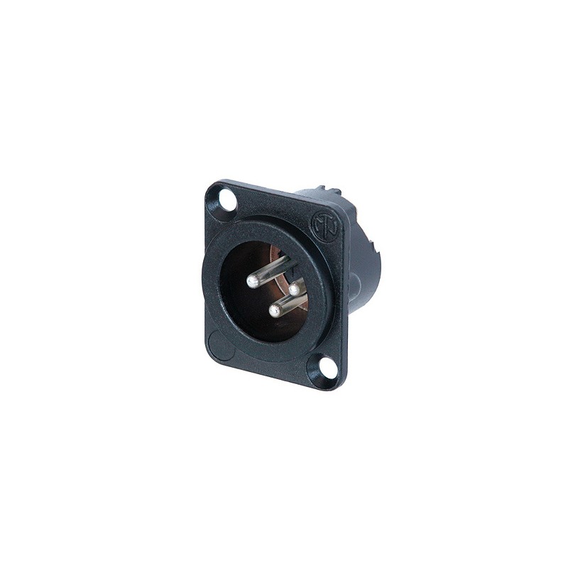CONECTOR XLR3 MACHO PANEL NEGRO NEUTRIK