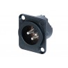 CONECTOR XLR3 MACHO PANEL NEGRO NEUTRIK