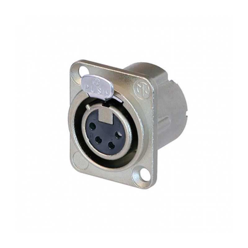 CONECTOR XLR4 HEMBRA PANEL NIKEL NEUTRIK