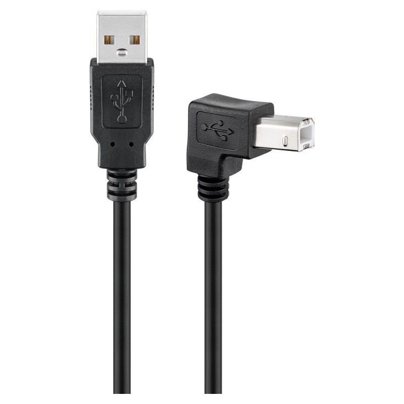 CABLE USB A-B 2.0 M-M CODO 3mts NEGRO
