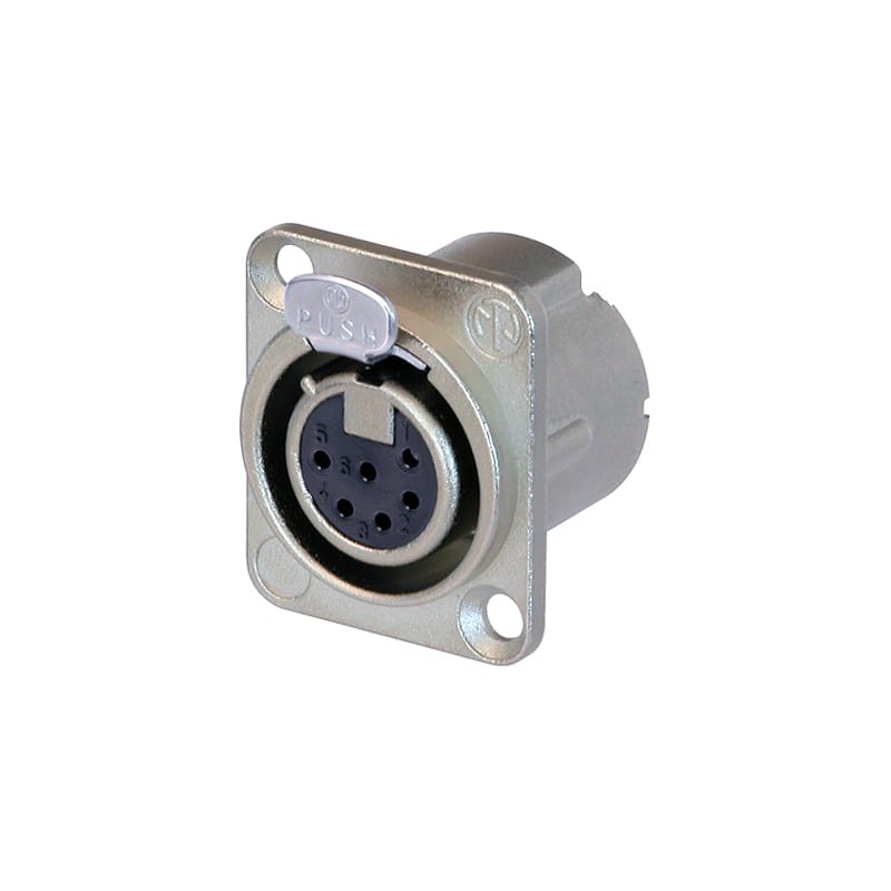 CONECTOR XLR6 HEMBRA PANEL NIKEL NEUTRIK