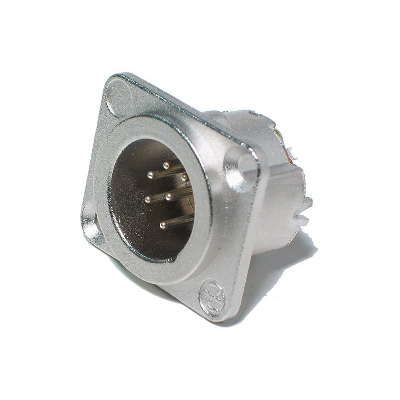 CONECTOR XLR6 MACHO PANEL NIKEL NEUTRIK