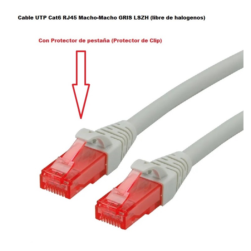 CABLE UTP CAT6 RJ45 M-M 20M GRIS LSZH Ce