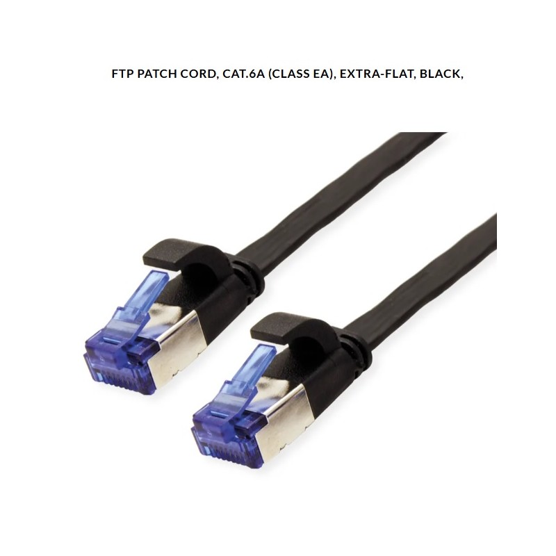 CABLE FTP CAT6A PLANO RJ45 M-M 1M NEGRO
