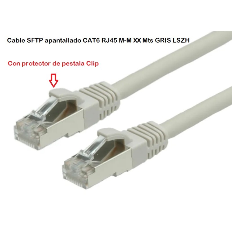 CABLE SFTP CAT6 RJ45 M-M 1,5M GRIS LSZH