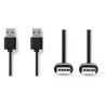 CABLE USB A 2.0 M-M 2MTS NEGRO