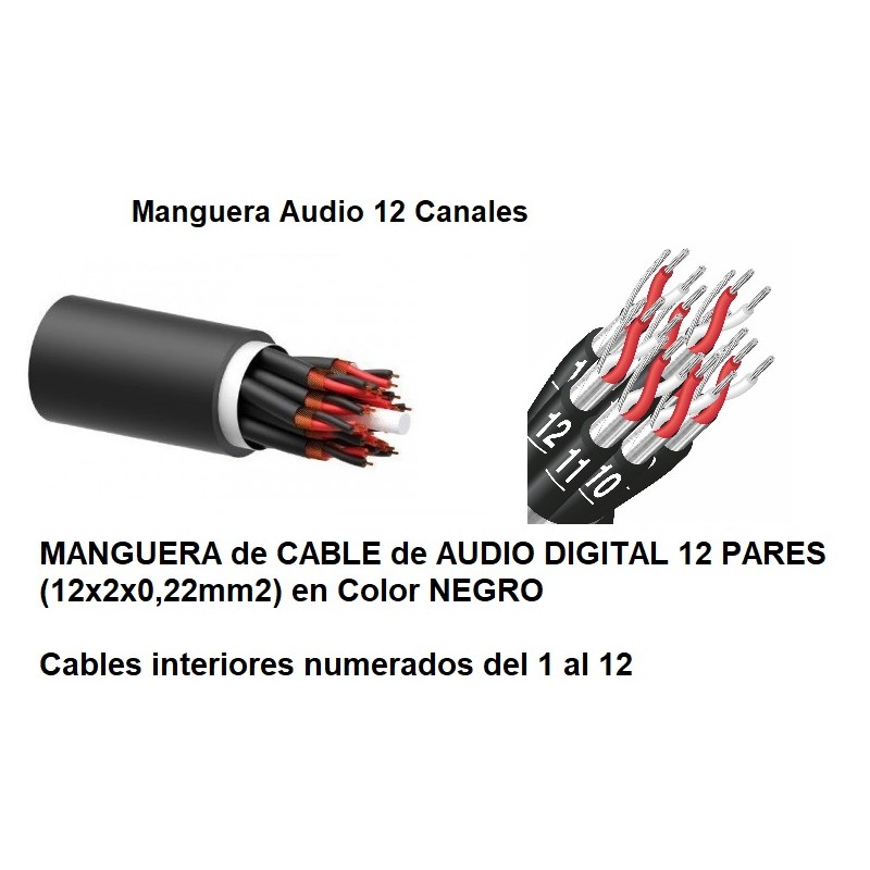 MANGUERA AUDIO 12 PARES 12X2X0,20 NEGRO