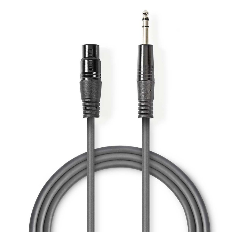 CABLE JACK 6,35 ST M-XLR3 H 1,5M GRIS OS