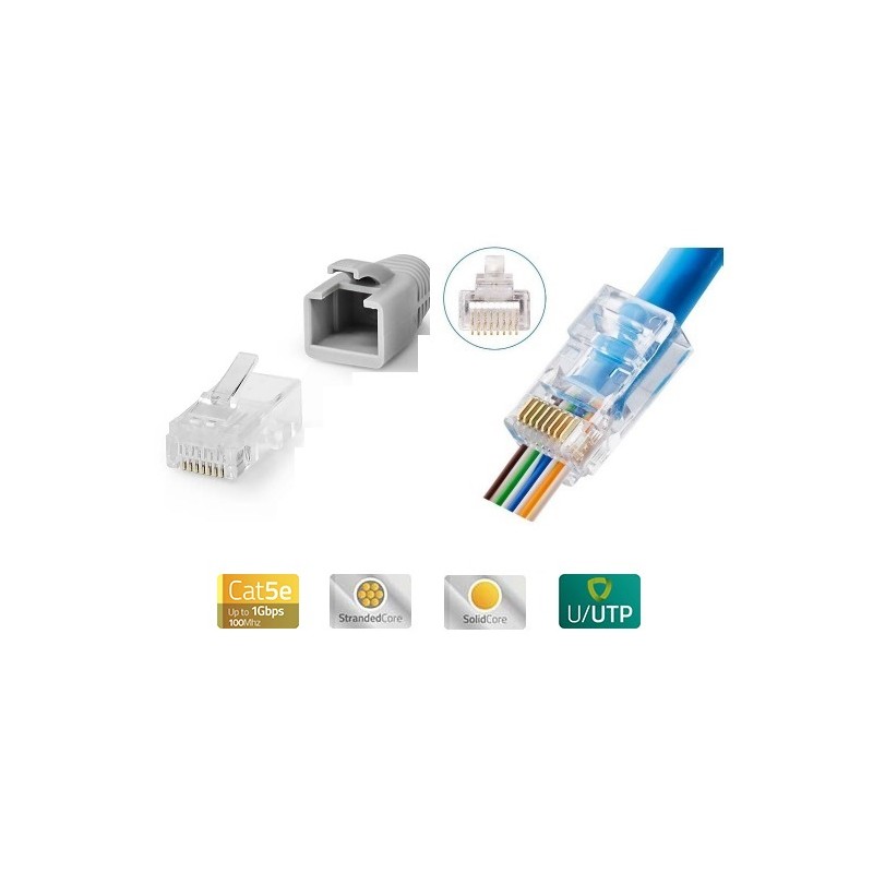 CONECTOR EZ-RJ45 MACHO UTP CAT5E