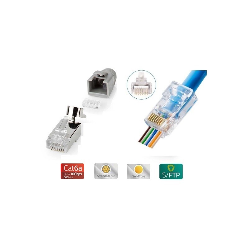 CONECTOR EZ-RJ45 MACHO FTP CAT6A
