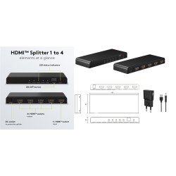 SPLITTER HDMI 1 ENTRADA 4...