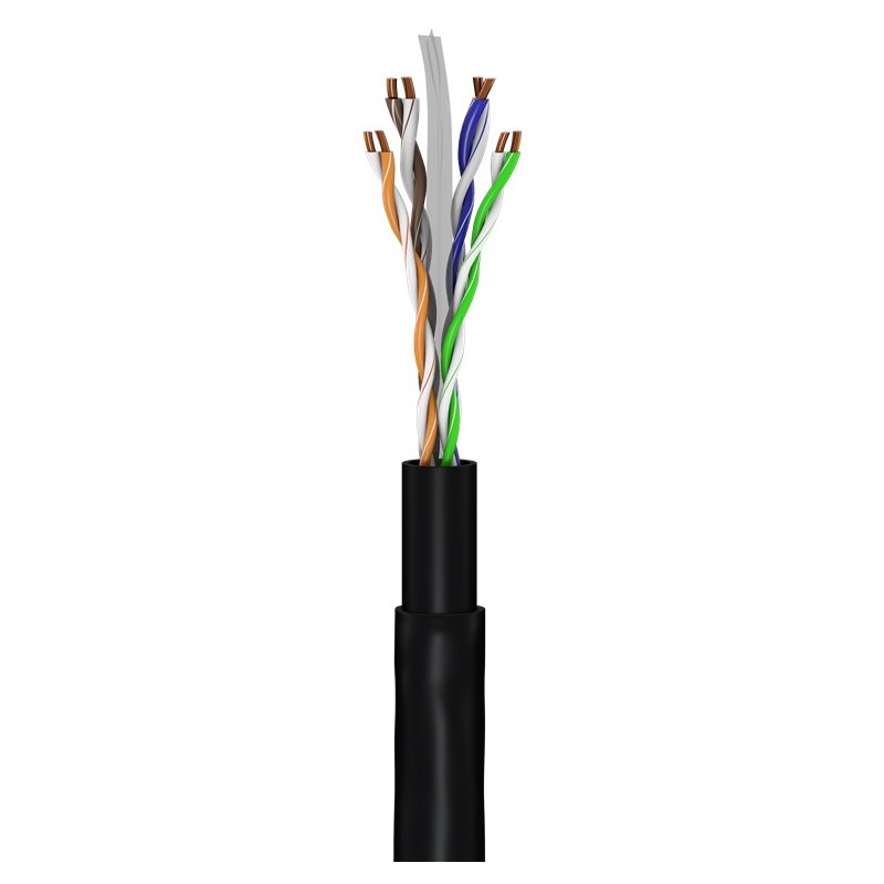 CABLE UTP CAT6 RIGIDO NEGRO EXTERIOR 100