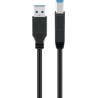 CABLE USB A-B 3.0 M-M 0,25MT NEGRO V.3.0