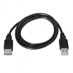 CABLE USB A 2.0 M-H 1MTS NEGRO