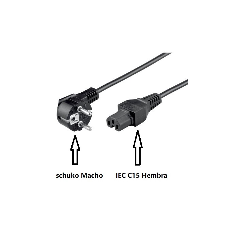 CABLE ALIMENTACION SCHUKO M-C15 H 2M NEG