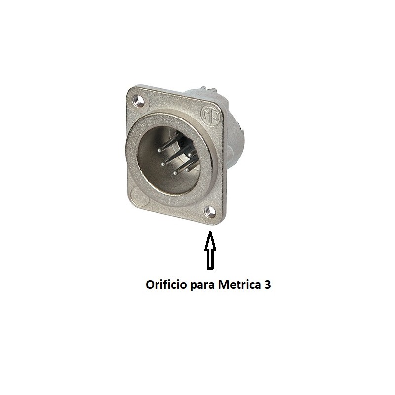 CONECTOR XLR5 MACHO PANEL NIKEL NEUTRIK